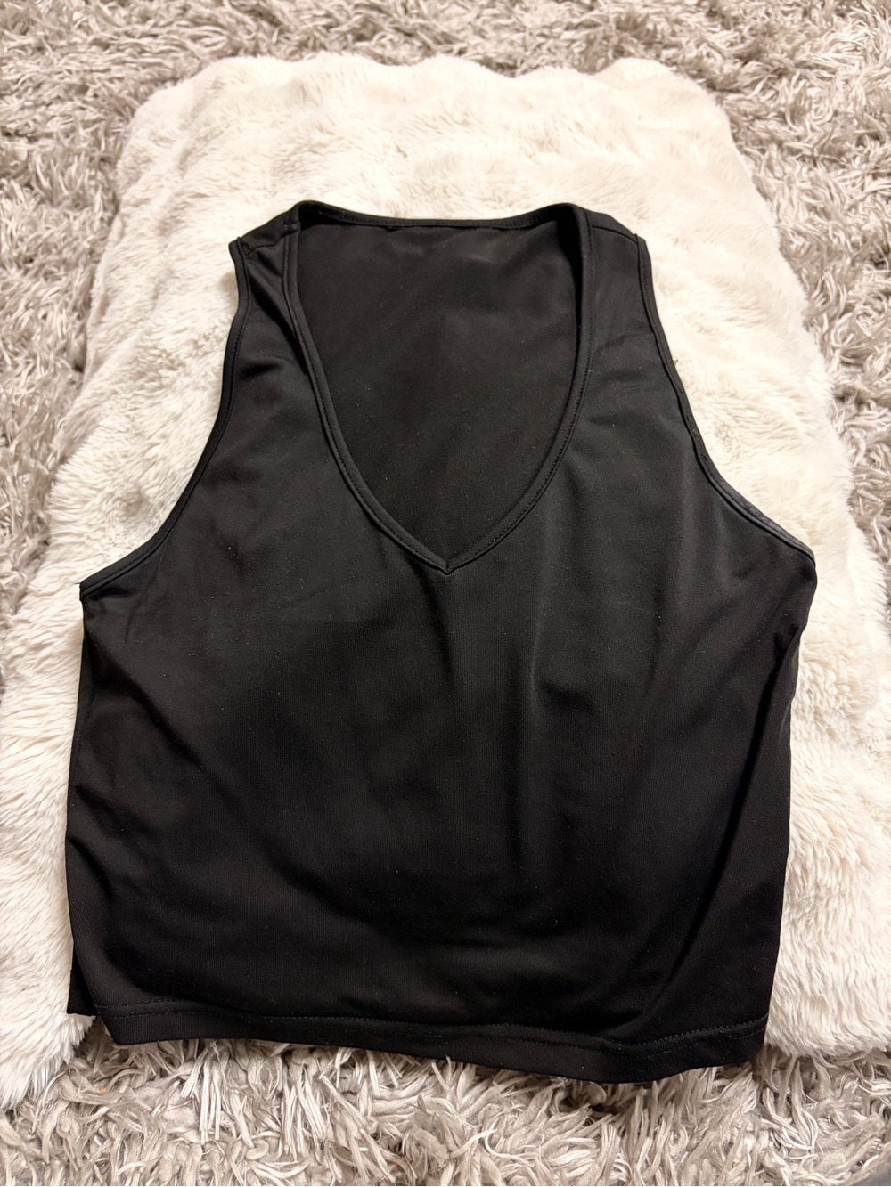 Black V-Neck Sleeveless Women's Top